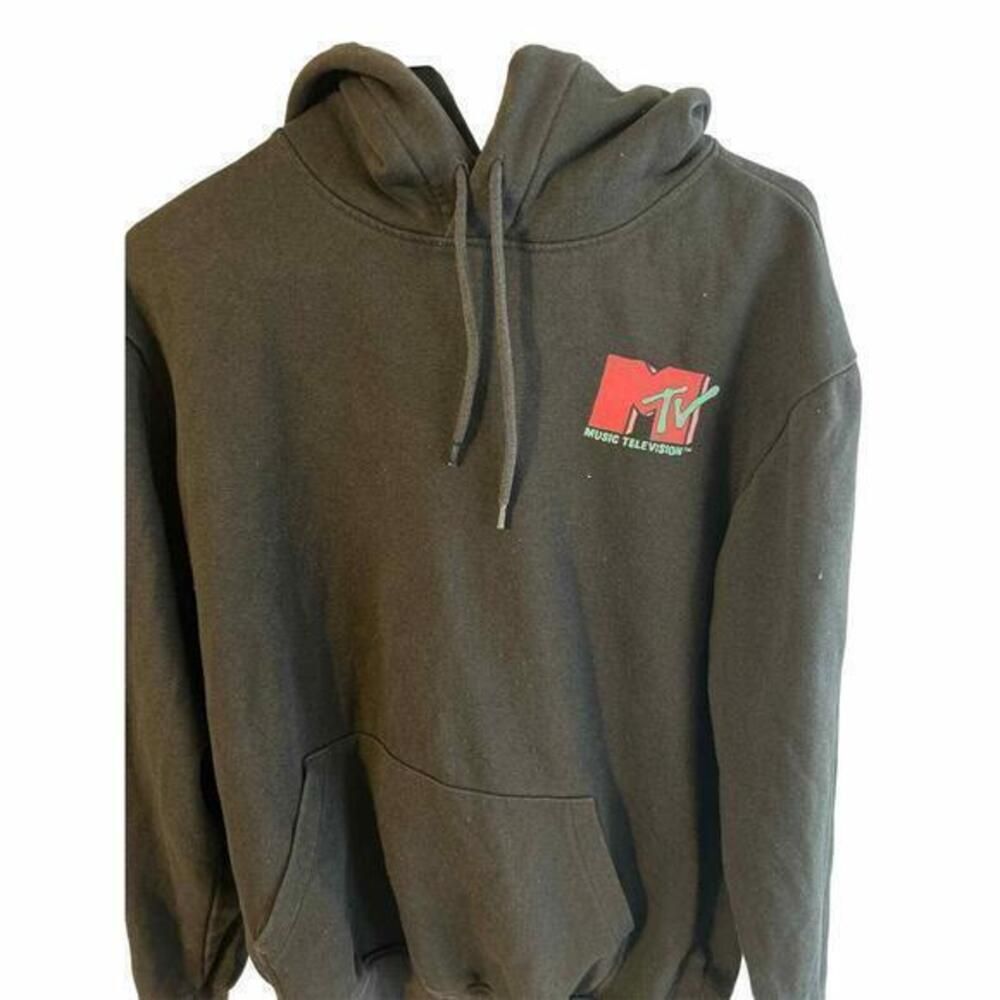 MTV Hoodie Sweatshirt Black Sz  Small Hooded Graphics 2019